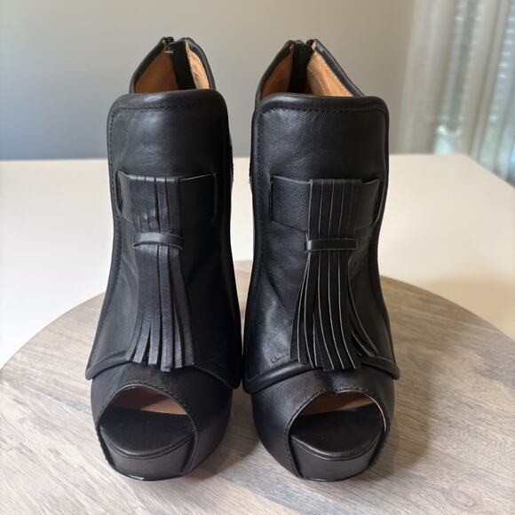 L.A.M.B by Gwen Stefani Nathan Leather Tassle Platform Ankle Booties Size 10 M - Picture 4 of 10